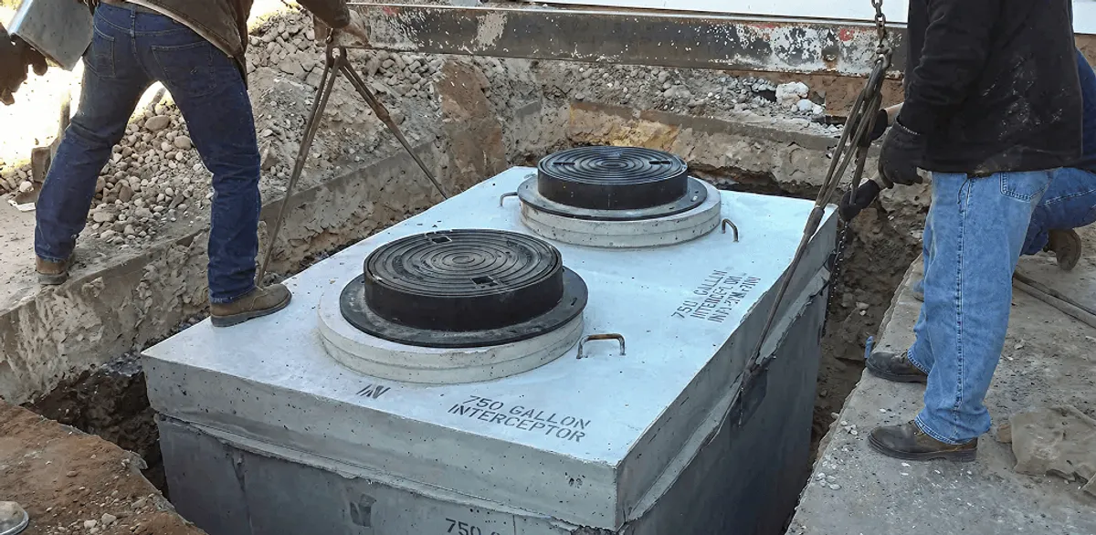 Grease trap installation for a commercial property drainage system in Erie, PA