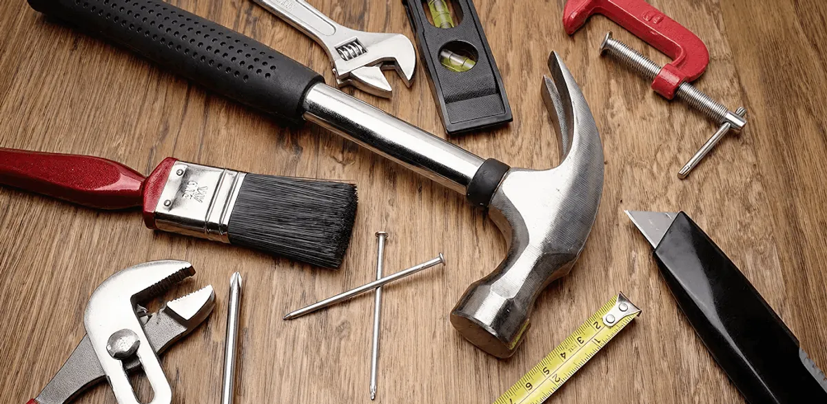 Handyman tools laid out for home repair and maintenance work in Erie, PA