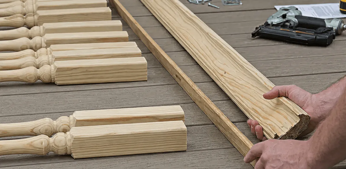 Handrail installation materials and wood components for stair rail work in Erie, PA